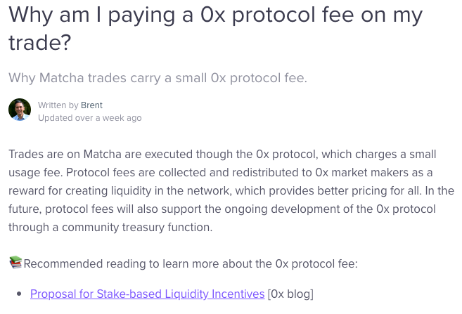 0x protocol fee