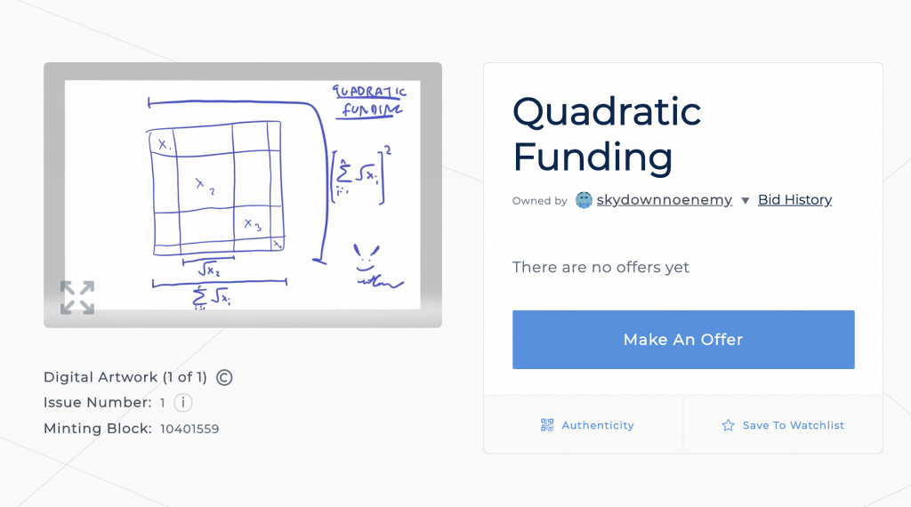 Vitalik 的畫作：二次方融資（Quadratic Funding）